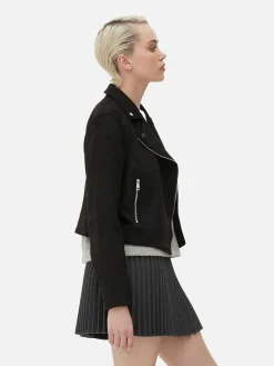 Manteaux Et Vestes|Primark Veste De Motard Imitation Daim Noir 2