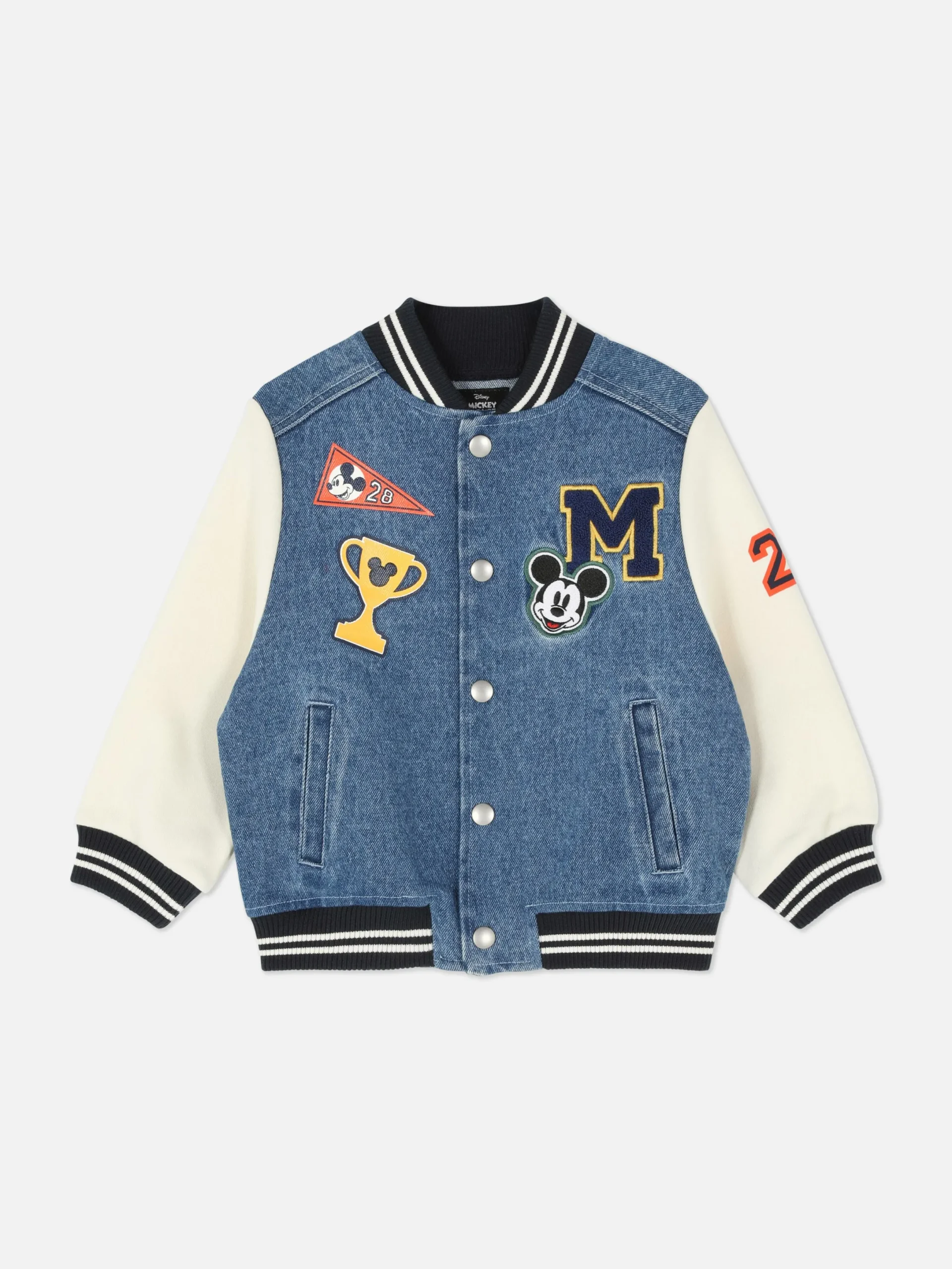 Manteaux Et Vestes|Primark Veste En Jean Style Universitaire Disney Mickey Mouse Bleu