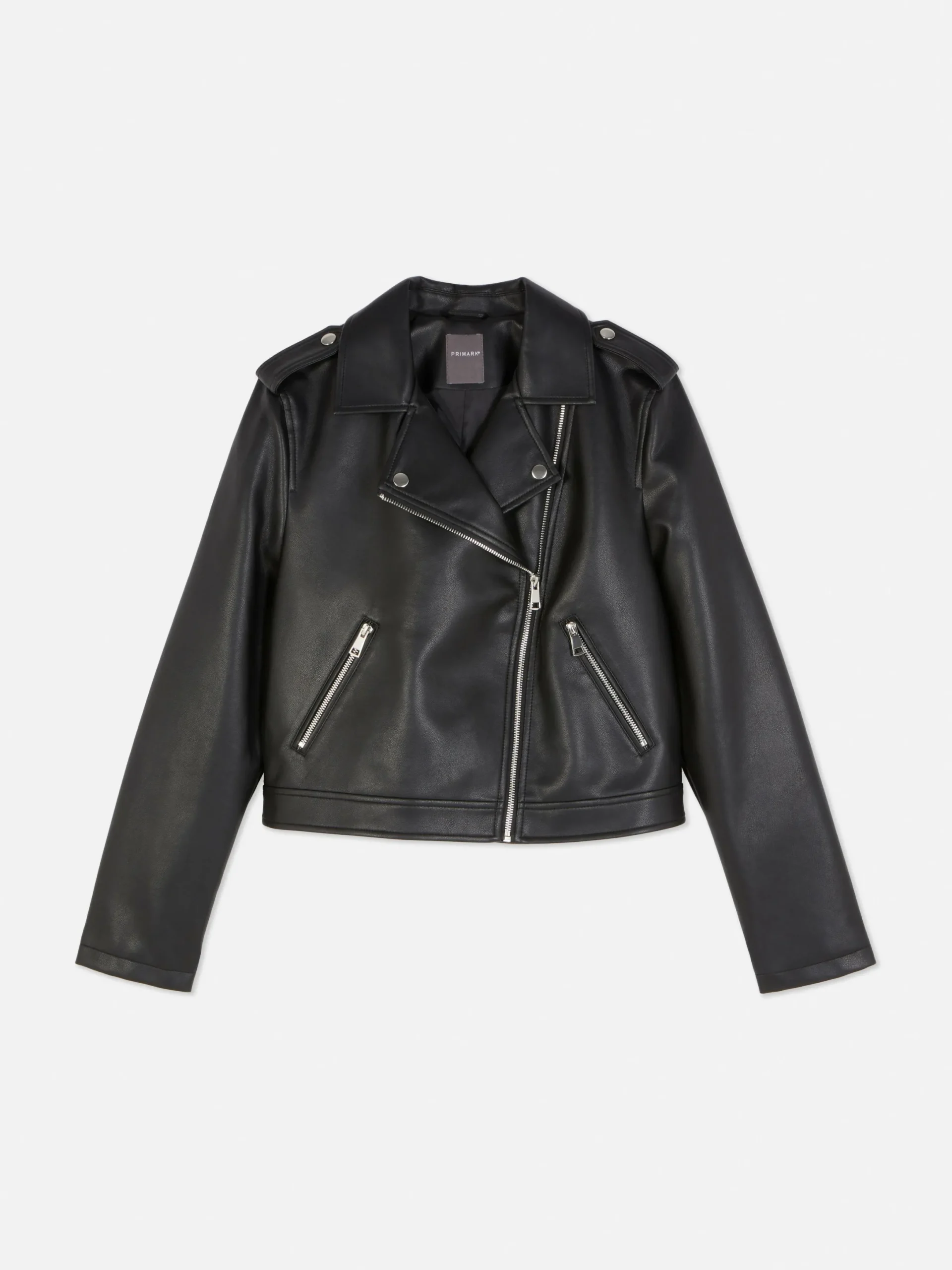 Manteaux Et Vestes|Primark Veste Motard En Simili Cuir Essential Noir