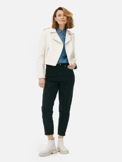 Manteaux Et Vestes|Primark Veste Motard En Simili Cuir Essential Crème