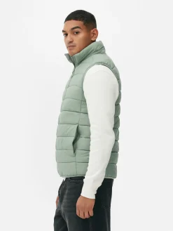 Manteaux Et Vestes|Primark Veste Rembourrée Et Zippée Sans Manches Vert clair