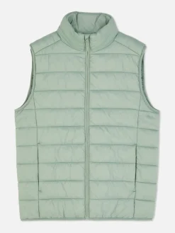 Manteaux Et Vestes|Primark Veste Rembourrée Et Zippée Sans Manches Vert clair