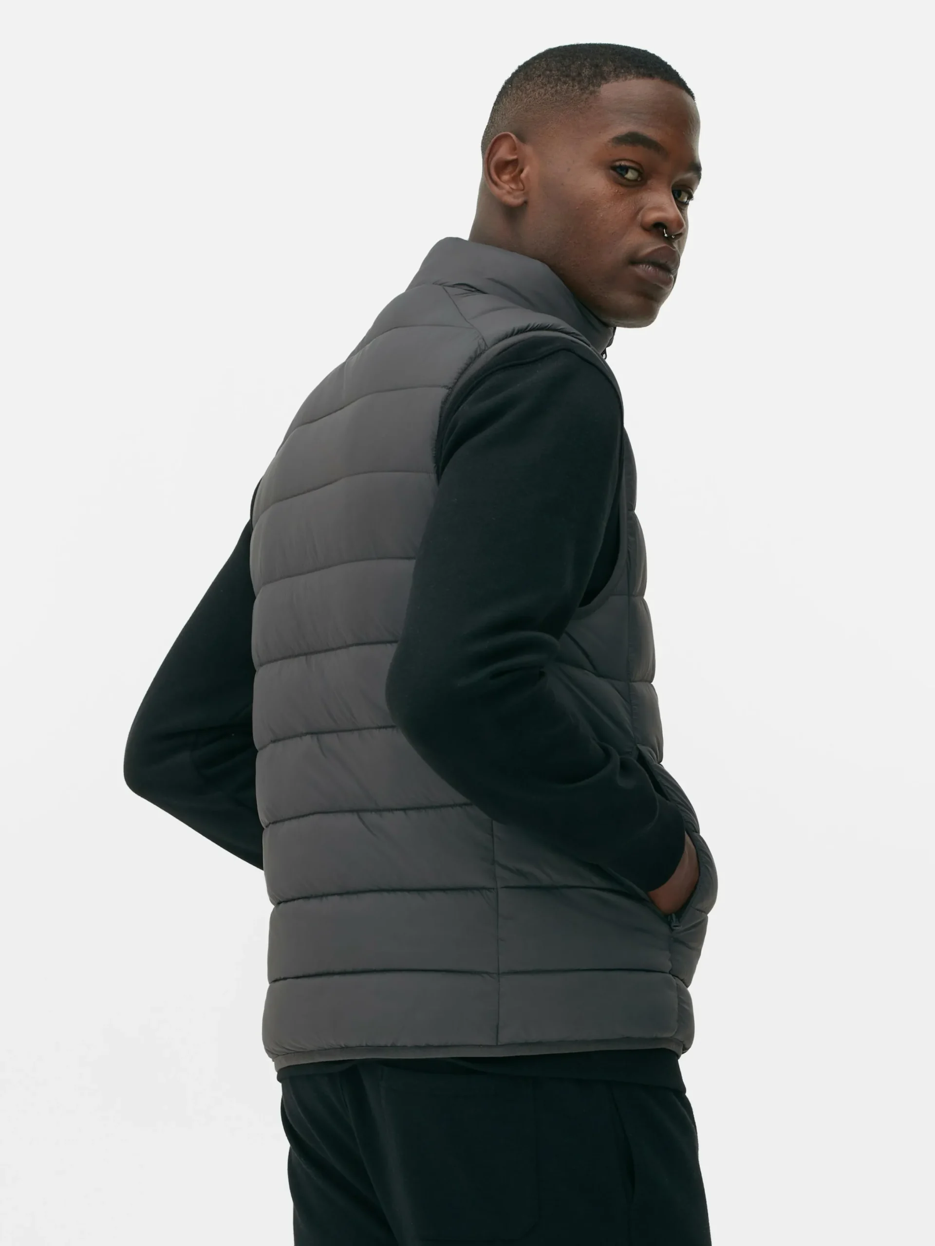 Manteaux Et Vestes|Primark Veste Rembourrée Et Zippée Sans Manches Anthracite