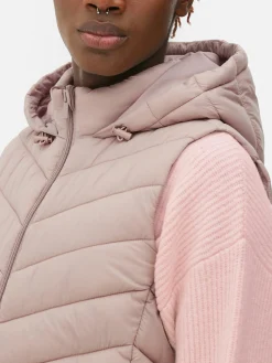 Manteaux Et Vestes|Primark Veste Sans Manche à Capuche Rose