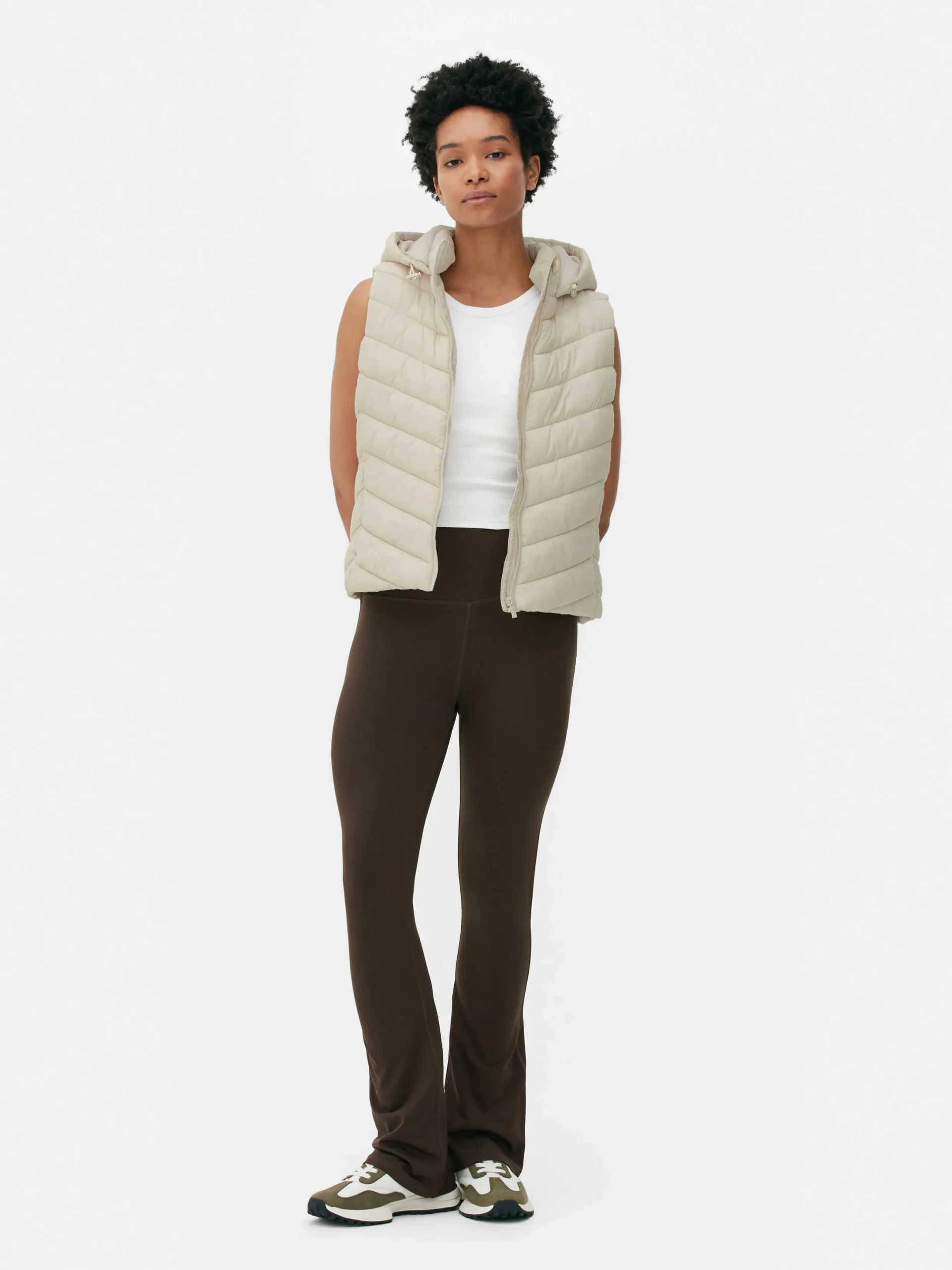 Manteaux Et Vestes|Primark Veste Sans Manche à Capuche Taupe