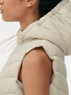 Manteaux Et Vestes|Primark Veste Sans Manche à Capuche Taupe