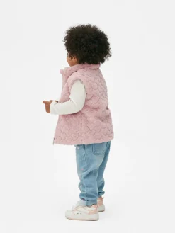 Manteaux Et Vestes|Primark Veste Sans Manche En Fausse Fourrure Texturée à Cœurs Rose
