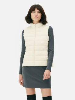 Manteaux Et Vestes|Primark Veste Sans Manche Légère Rembourrée Crème