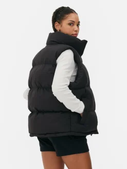 Manteaux Et Vestes|Primark Veste Sans Manche Matelassée à Col Cheminée Noir