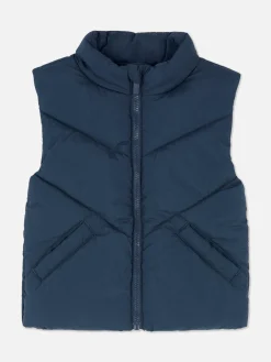 Manteaux Et Vestes|Primark Veste Sans Manche Matelassée Zippée Bleu marine