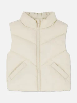 Manteaux Et Vestes|Primark Veste Sans Manche Matelassée Zippée Écru