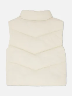 Manteaux Et Vestes|Primark Veste Sans Manche Matelassée Zippée Écru