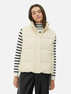 Manteaux Et Vestes|Primark Veste Sans Manche Rembourrée Grège