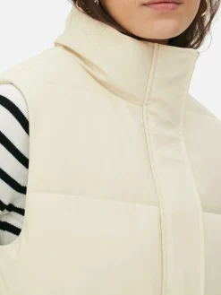 Manteaux Et Vestes|Primark Veste Sans Manche Rembourrée Grège