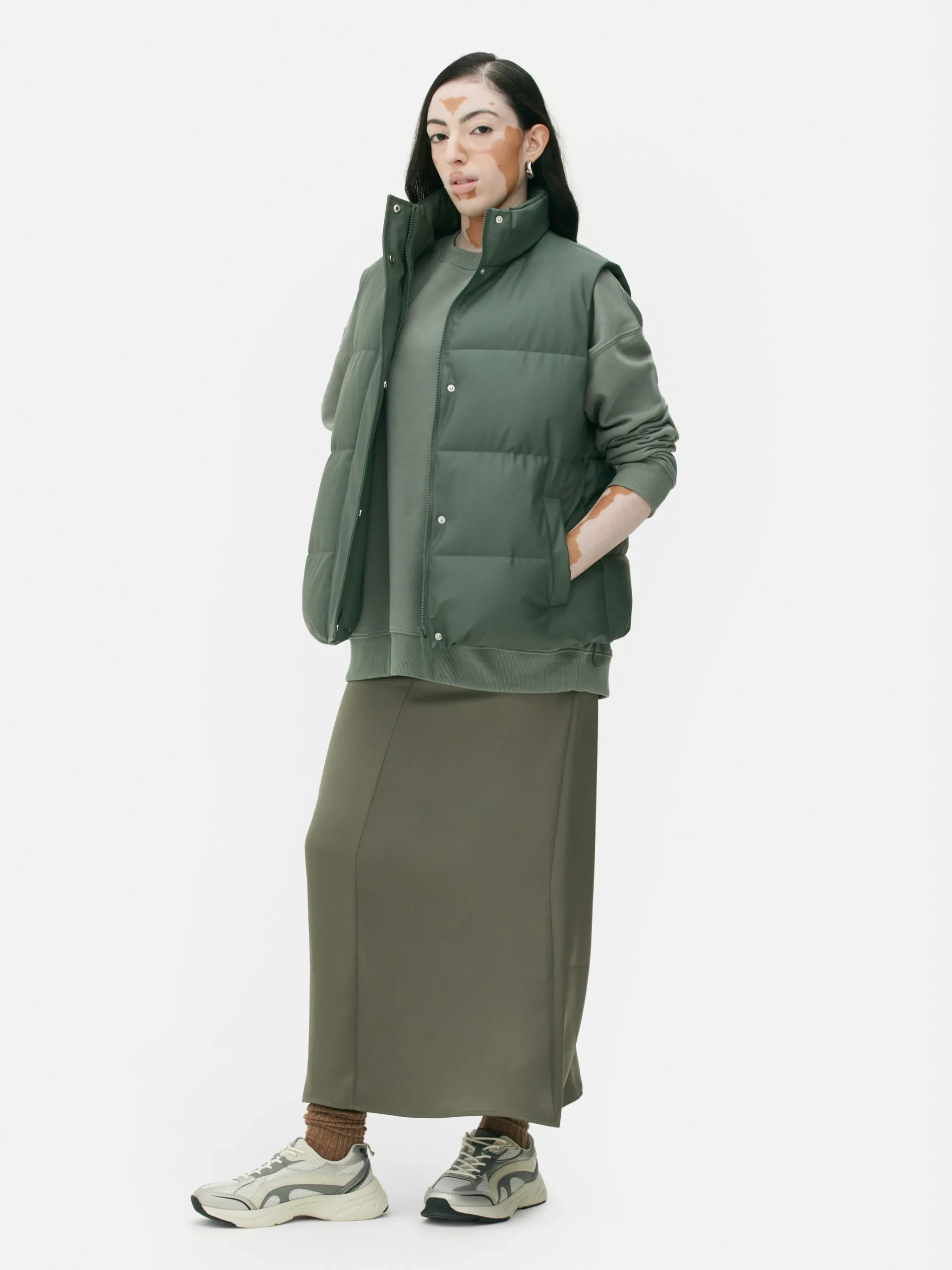 Manteaux Et Vestes|Primark Veste Sans Manche Rembourrée Vert