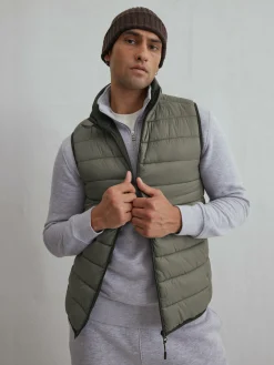 Manteaux Et Vestes|Primark Veste Sans Manche Zippée Kaki