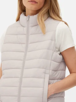 Manteaux Et Vestes|Primark Veste Sans Manches à Col Cheminée Naturel