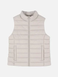 Manteaux Et Vestes|Primark Veste Sans Manches à Col Cheminée Naturel