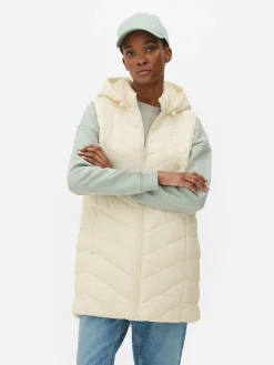 Manteaux Et Vestes|Primark Veste Sans Manches Longue Matelassée Crème
