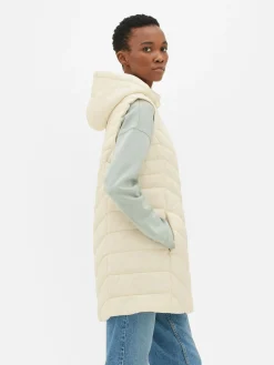 Manteaux Et Vestes|Primark Veste Sans Manches Longue Matelassée Crème