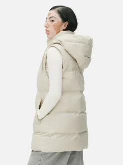 Manteaux Et Vestes|Primark Veste Sans Manches Matelassée à Capuche Grège