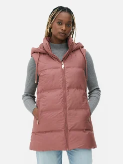 Manteaux Et Vestes|Primark Veste Sans Manches Matelassée à Capuche Rose foncé