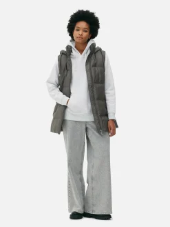 Manteaux Et Vestes|Primark Veste Sans Manches Matelassée à Capuche Anthracite