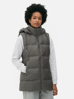 Manteaux Et Vestes|Primark Veste Sans Manches Matelassée à Capuche Anthracite