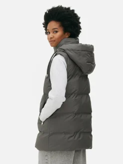 Manteaux Et Vestes|Primark Veste Sans Manches Matelassée à Capuche Anthracite
