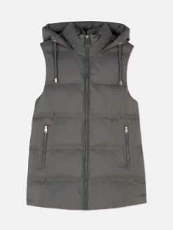 Manteaux Et Vestes|Primark Veste Sans Manches Matelassée à Capuche Anthracite