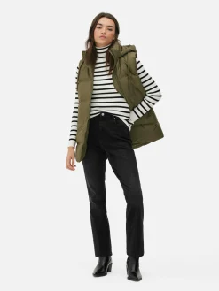 Manteaux Et Vestes|Primark Veste Sans Manches Matelassée à Capuche Kaki