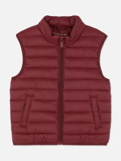Manteaux Et Vestes|Primark Veste Sans Manches Rembourrée Zippée Rouge foncé