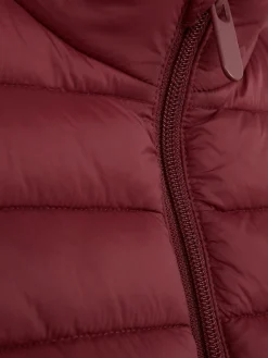 Manteaux Et Vestes|Primark Veste Sans Manches Rembourrée Zippée Rouge foncé