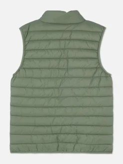 Manteaux Et Vestes|Primark Veste Sans Manches Rembourrée Zippée Vert clair