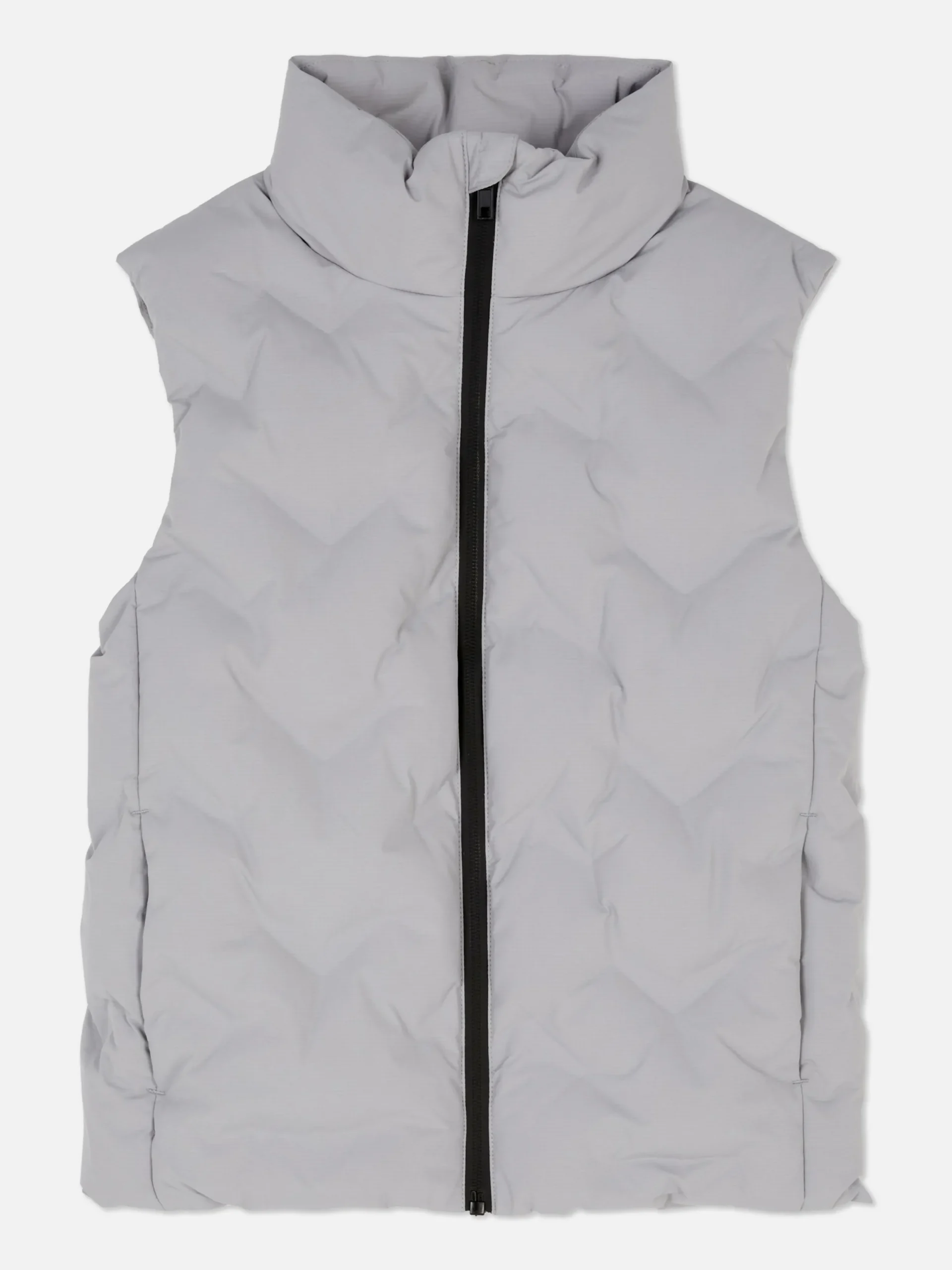 Manteaux Et Vestes|Primark Veste Sans Manches Rembourrée Zippée Gris