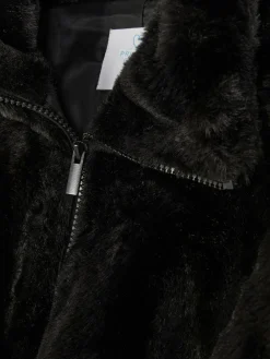 Manteaux Et Vestes|Primark Veste Zippée En Fausse Fourrure Noir