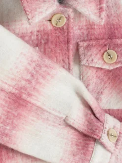 Manteaux Et Vestes|Primark Veste-chemise Boutonnée à Carreaux Rose